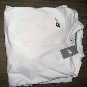 New Balance White Zip Pullover